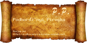 Podhorányi Piroska névjegykártya