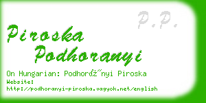 piroska podhoranyi business card